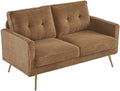 VINGLI 56" Modern Khaki Loveseat, Small Corduroy Sofa Couch Deep Seat by VINGLI