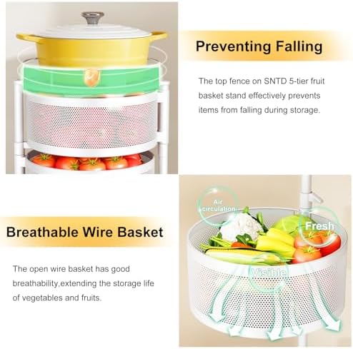 SNTD 5-Tier Fruit and Vegetable Basket Bowls - Image 4