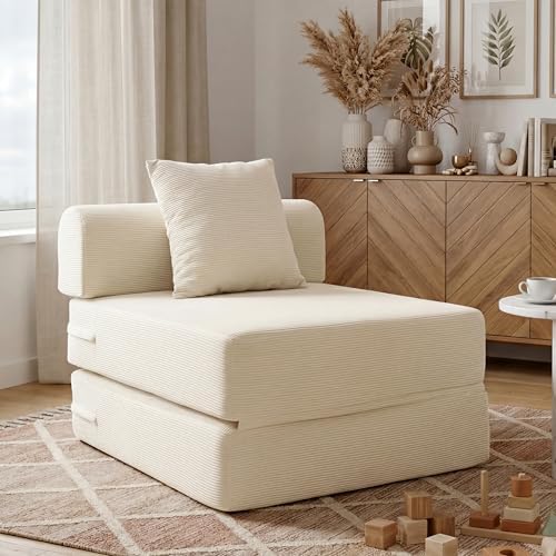 31.5'' Convertible Compressed Corduroy Folding Cloud Sofa Bed, Modern Boneless by GORGENIUS