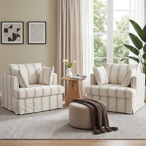 Coastal Oversized Accent Reading Armchair Set of 2 by LANDASSYHOME