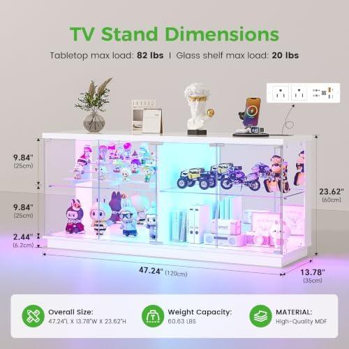 HNEBC 47.2" Glass Display TV Cabinet - Image 2