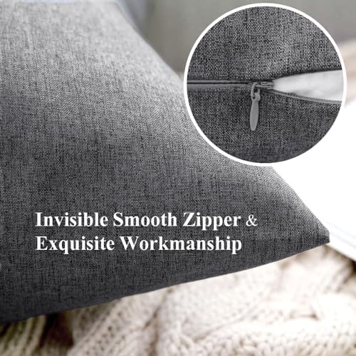 MIULEE Decorative Outdoor Pillow Covers Waterproof 18x18 Light Grey - Image 2