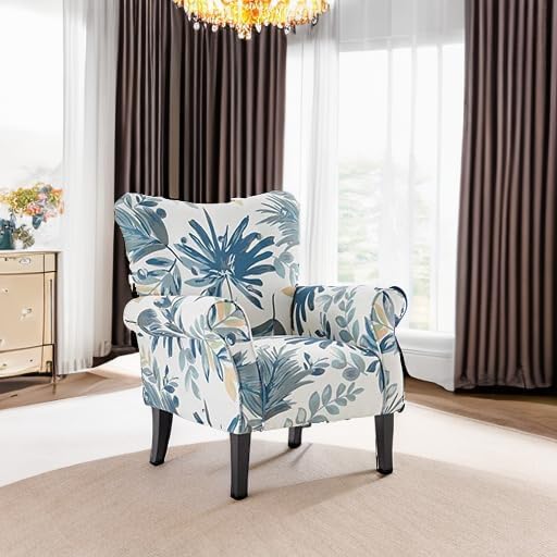 BELLEZE Modern Accent Chair, High Back Armchair, Upholstered Wingback Side Chair - Image 5