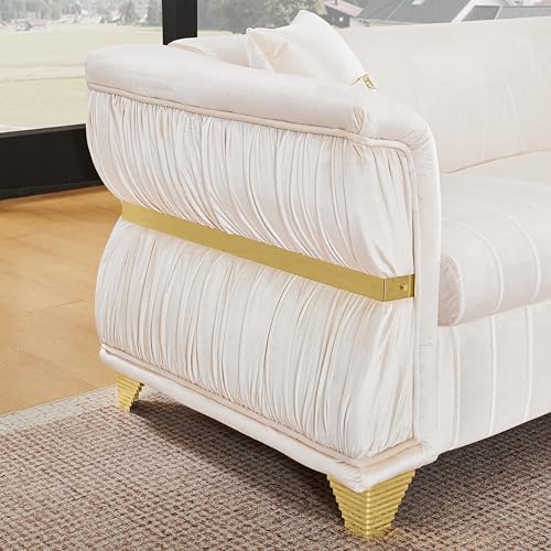 KEIKI 84" Luxury Oversized Velvet Chesterfield Sofa - Image 5