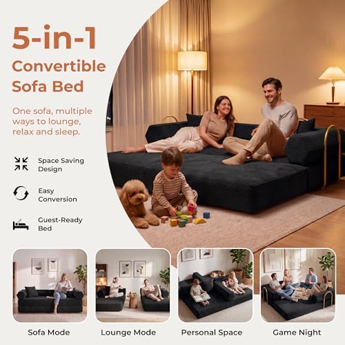 79" Convertible Sofa Bed, Boneless Couch - Image 3