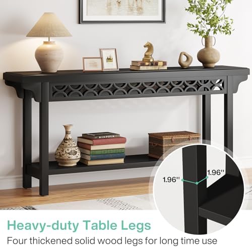 Tribesigns 70.8-Inch Solid Wood Long Console Table, Farmhouse Entryway Table - Image 6