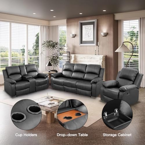Manual Reclining Couch Sofa Set - Image 3