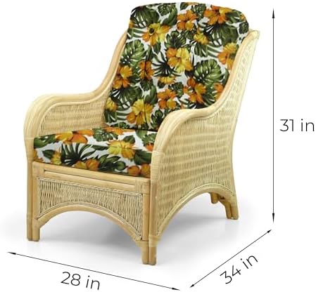 Jam Lounge Living Accent Armchair Natural Color, Natural Rattan Wicker Handmade - Image 2