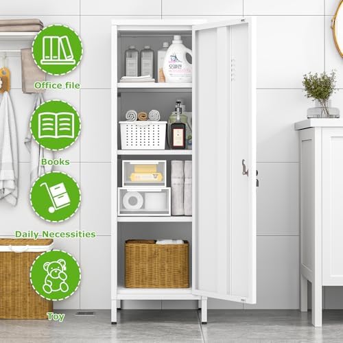 PAOFIN 47" Metal Storage Locker, Lockable Employees Metal Locker - Image 6
