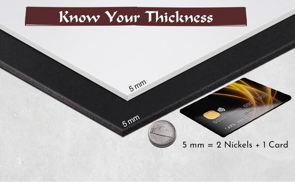 Shape Retention EVA Cosplay Foam 5mm (1mm-10mm) 14x39 inch White or Black High Density EVA Foam Sheets. Premium 85 kg/m3 Heat Shape Material for DIY Convention or Halloween Costumes by The Foamory