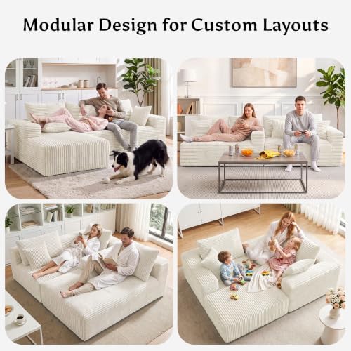 Boneless Couches for Living Room, L Shape Modular Sectional Sofa - Image 4