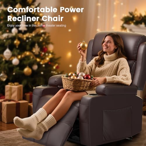 Home Theater Seating, Power Recliner Sofa Single Chair - Image 5