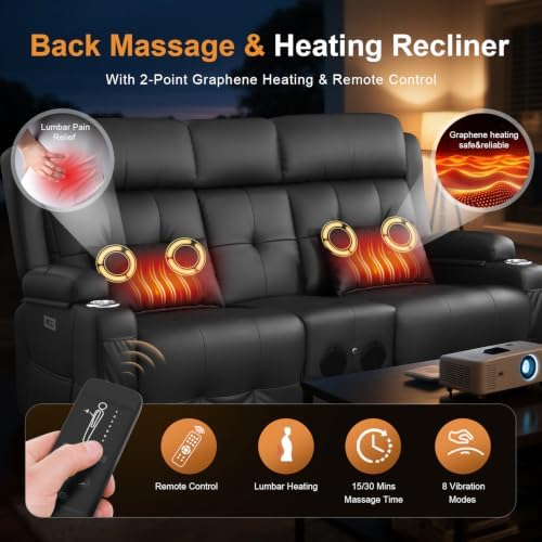 Home Theater Seating, Power Loveseat Recliner Sofa - Image 6