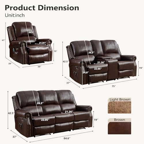 HAOMARKETS 3-Piece Power Reclining Sofa Set - Image 2