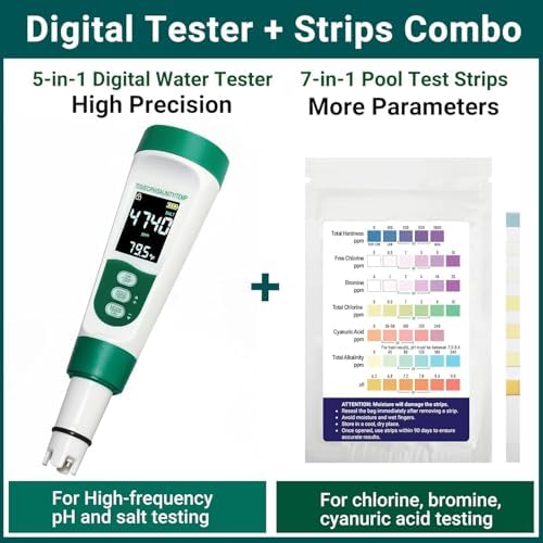 11-in-1 Digital Pool Water Tester Kit Including 5-in-1 Salt Tester - Image 3