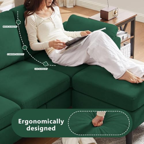 79" Convertible Sectional Sofa Set, Modern Linen Small L Shaped Couch - Image 6