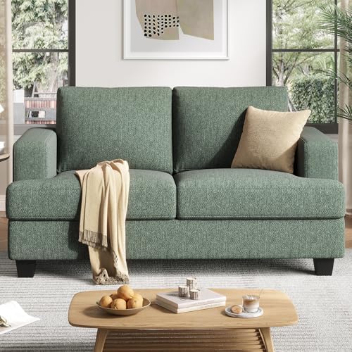 COPIAE 63 Inch Sofa with Extra Deep Seats Oversize, Linen Fabric 2 Seater Sofa by COPIAEMakesYourLifeMoreEnjoyable