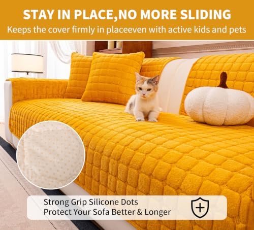 Velvet Sectional Couch Cover for 3 Seats - Image 4
