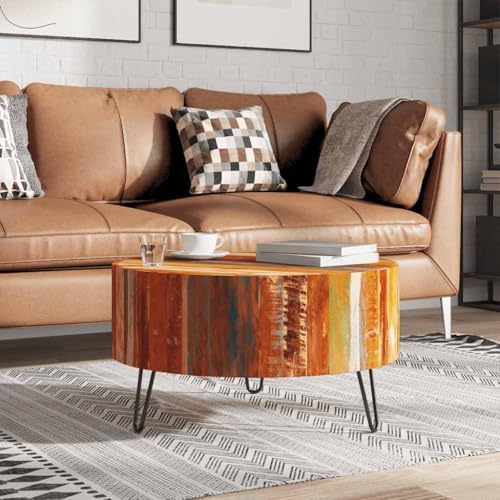 vidaXL Coffee Table Solid Reclaimed Wood Round - Image 2