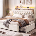 Jocoevol Queen LED Velvet Bed Frame by JOCOEVOL