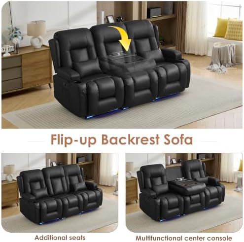 TUNYI Wall Hugger Loveseat Recliner Sofa - Image 5