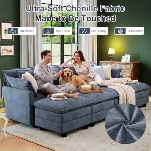 Hanherry 107" Cloud Couch Sectional Modular Sofa, Deep Seat Couches - Image 5