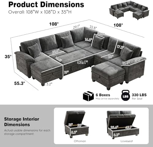 Ihanherry 108" Modular Sectional Sofa - Image 3