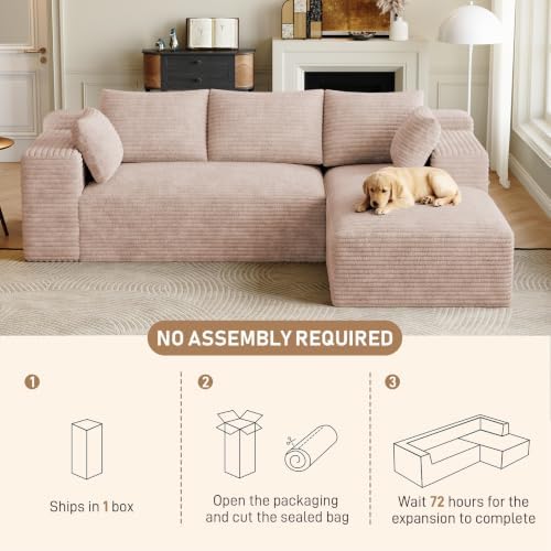 ONEMMLION 96" L-Shaped Cloud Boneless Couch Sofa - Image 6