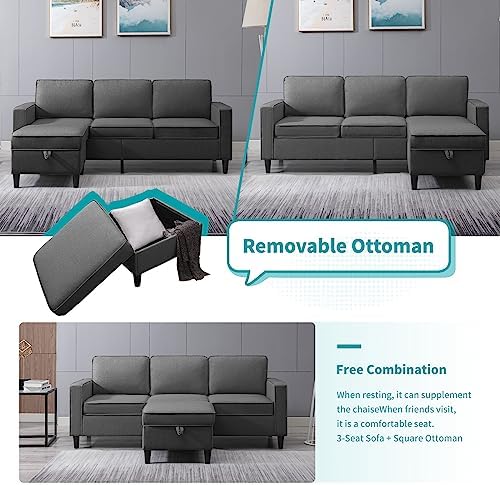 BALUS 78" Living Room Sofa Set, 3 Seater Sofa - Image 5