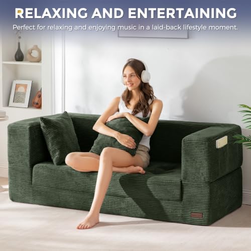 MAXYOYO Folding Sofa Bed, Convertible Boneless Loveseat Couch - Image 5