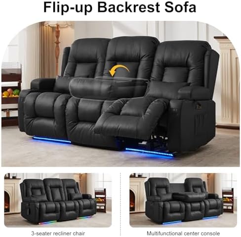 TUNYI Power Loveseat Recliner Sofa - Image 6