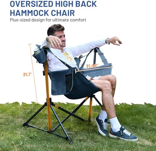 TIMBER RIDGE Hammock Camping Chair, Oversized Swinging Chair, 400lbs Load - Image 3
