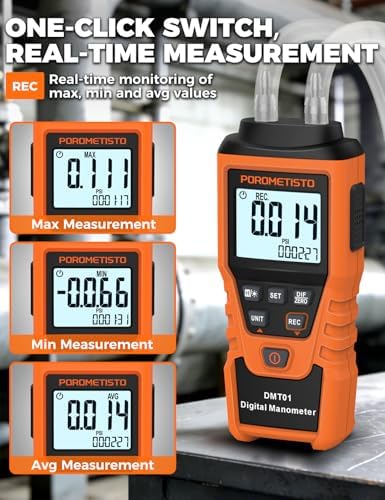 DMT01 Digital Manometer POROMETISTO, Manual Calibration Custom Zero - Image 6