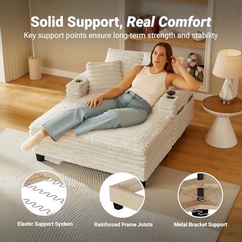 Amsleekey 64" Oversized Chaise Lounge Chair - Image 5