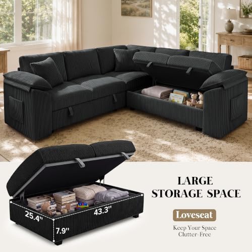 Xbrigh 85" Modular Sectional Sleeper Sofa - Image 5