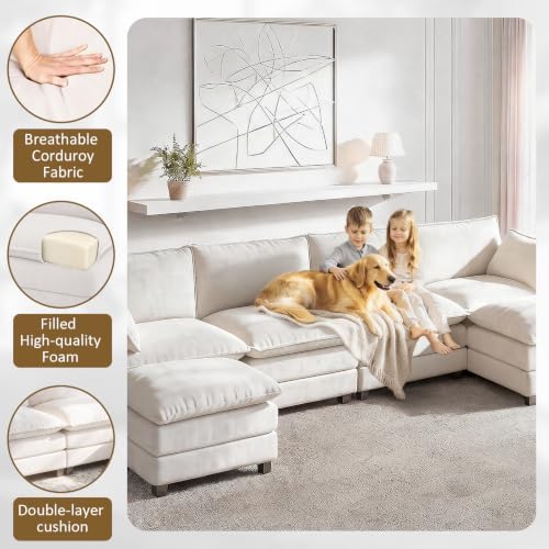 LEVELEVE 146" U-Shape Modular Sofa - Image 5
