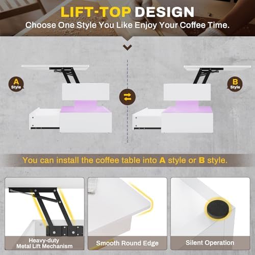 SEDETA 40" Lift Top Coffee Table - Image 6