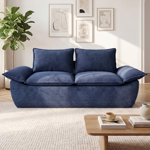 56" Boneless Loveseat, 2-Seater Boneless Sofa by AOLVDOW