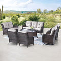 Belord 7 Piece Wicker Patio Furniture Set, Outdoor Swivel Rocker Chairs Set of 2 by Belord