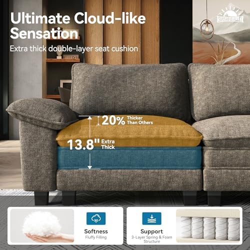 SUNSHINE VALLEY Oversized 157.5" L Shaped Sectional Couch - Image 3