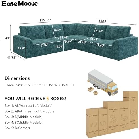 EASE MOOSE Boneless Couches for Living Room - Image 2