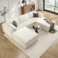 118" Cloud Couch Modular Sectional Sofa, Boneless U-Shaped Deep Seat Couch by MAKIAAP