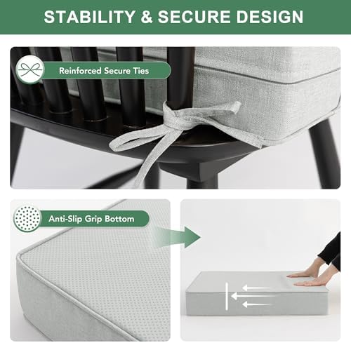 Summsun Patio Cushions for Outdoor Furniture, Faux Linen Water Resistant - Image 4