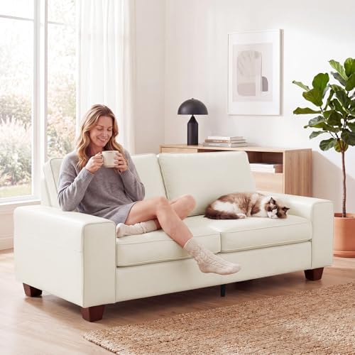 COUCHOICE Modern Faux Leather Loveseat Sofa, Compact Small Couch - Image 5