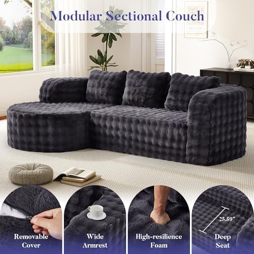 Hobestluk Boneless Couch Modular Sectional Sofa L-Shape Lounge Cloud Couch - Image 5