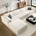 157.5" Cloud Couch Modular Sectional Sofa, Boneless L-Shaped 5 Seater Deep Seat by MAKIAAP
