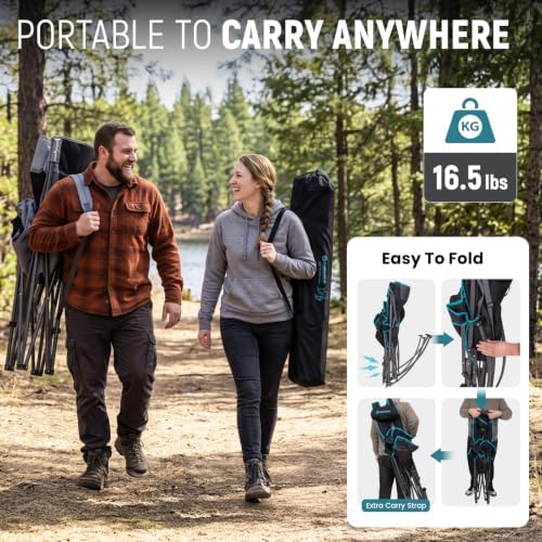 FUNDANGO Oversized Rocking Camping Chair 440Lbs Padded Folding Camp Chairs - Image 6