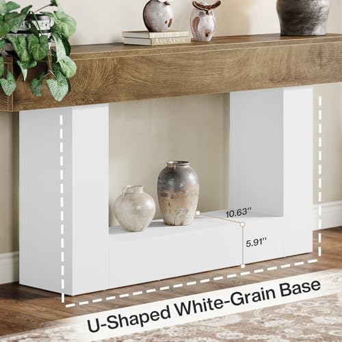 Tribesigns 63" Console Table, Farmhouse 2-Tier Entryway Table - Image 5