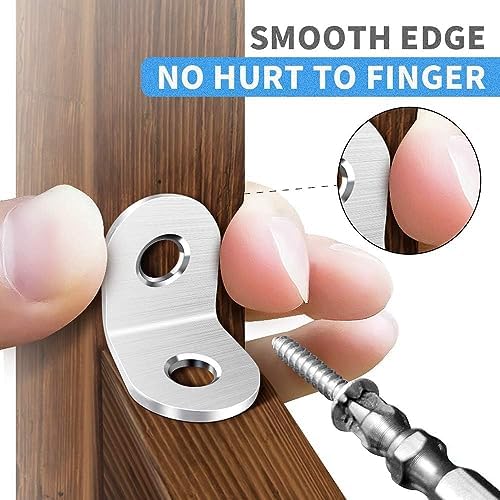 FATLODA 40PCS L Bracket Corner Brace, Stainless Steel Corner Bracket - Image 4