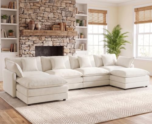 146.5" Oversized Modular Sectional Sofa, U Shaped Cloud Couch by VEPXXP